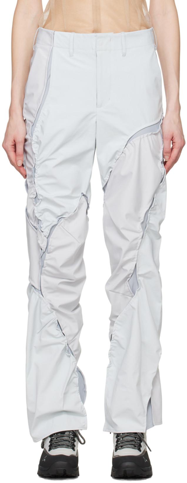 Gray & Blue 6.0 Technical Left Trousers by POST ARCHIVE FACTION (PAF)