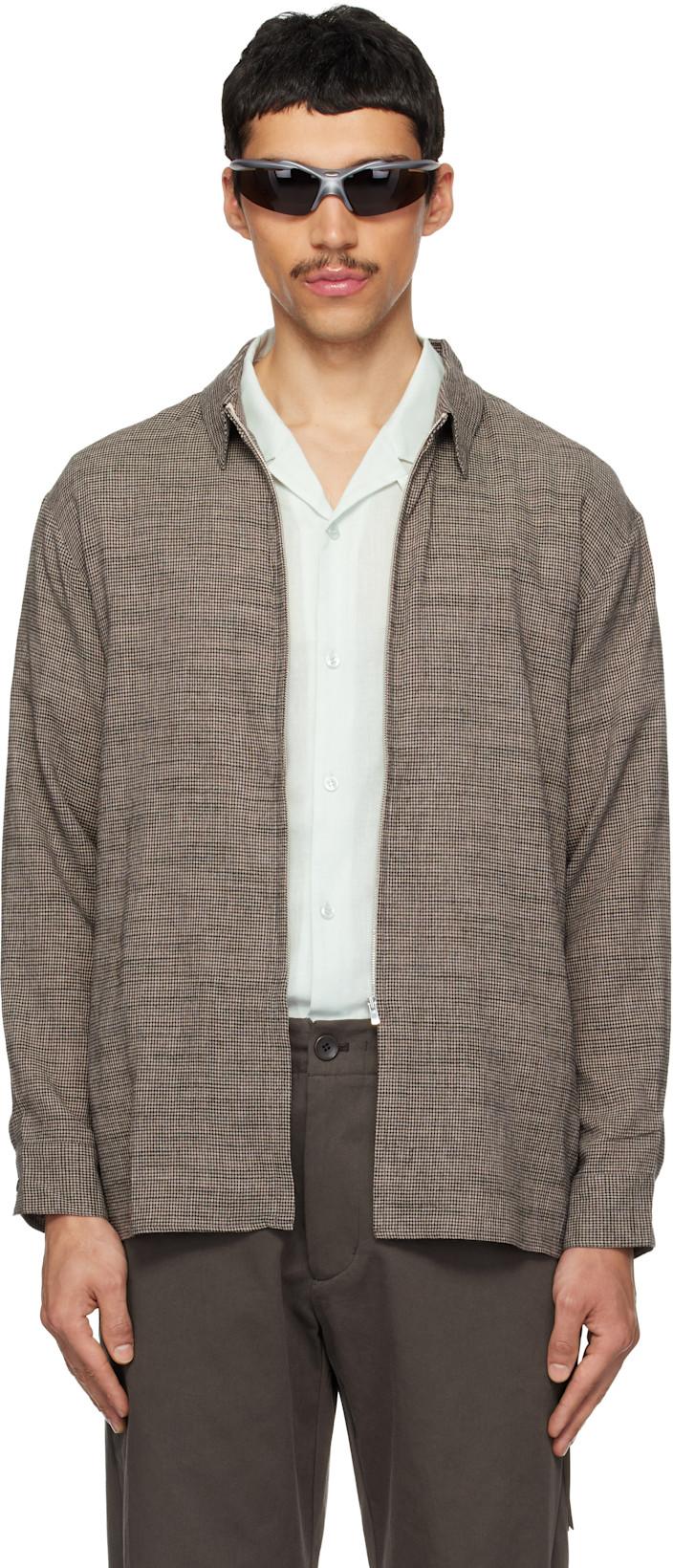 Taupe Zip Archive Shirt by POST ARCHIVE FACTION (PAF)