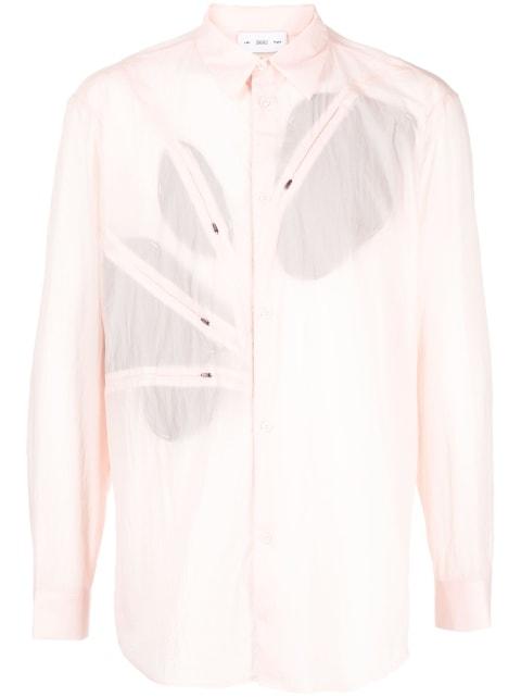 decorative-zip detailing shirt by POST ARCHIVE FACTION (PAF)