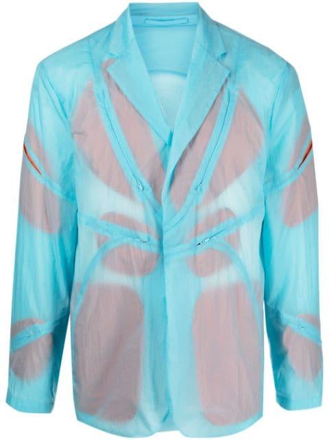 semi-sheer notched-lapels jacket by POST ARCHIVE FACTION (PAF)