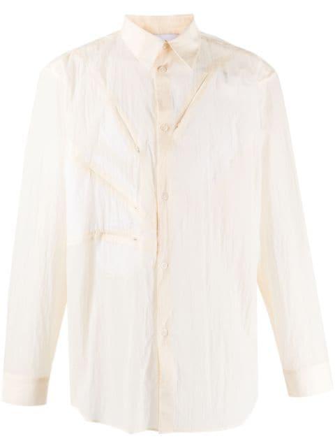 semi-sheer zip-pocket shirt by POST ARCHIVE FACTION (PAF)