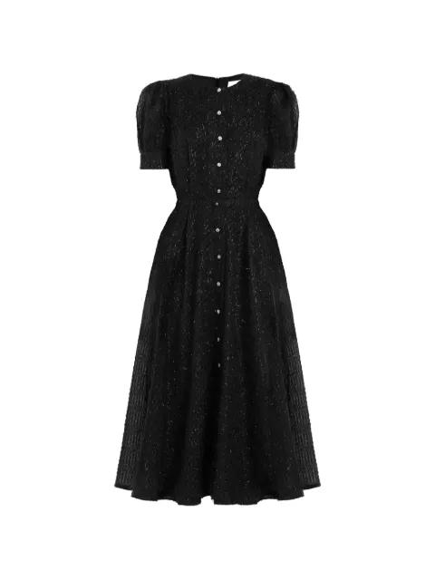 button-front midi dress by POST MERIDIEM