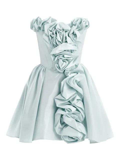 corset ruffled mini dress by POST MERIDIEM