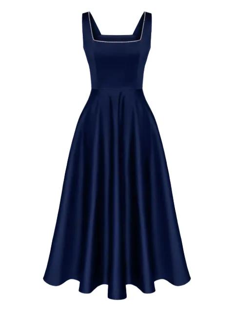 decorated-bodice midi dress by POST MERIDIEM