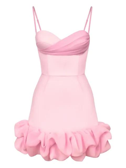 draped ruffle mini dress by POST MERIDIEM