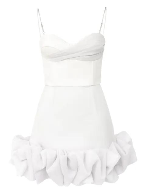 draped ruffle mini dress by POST MERIDIEM