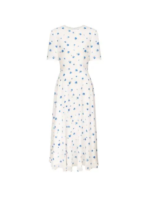floral-print short-sleeve midi dress by POST MERIDIEM