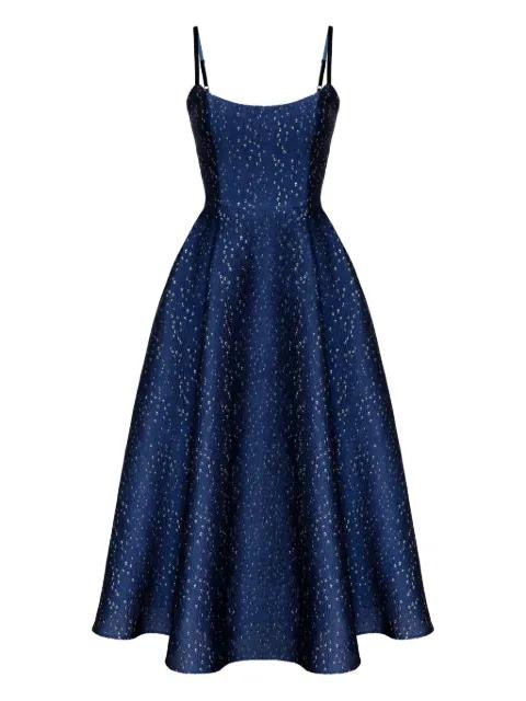 jacquard corset-bustier midi dress by POST MERIDIEM