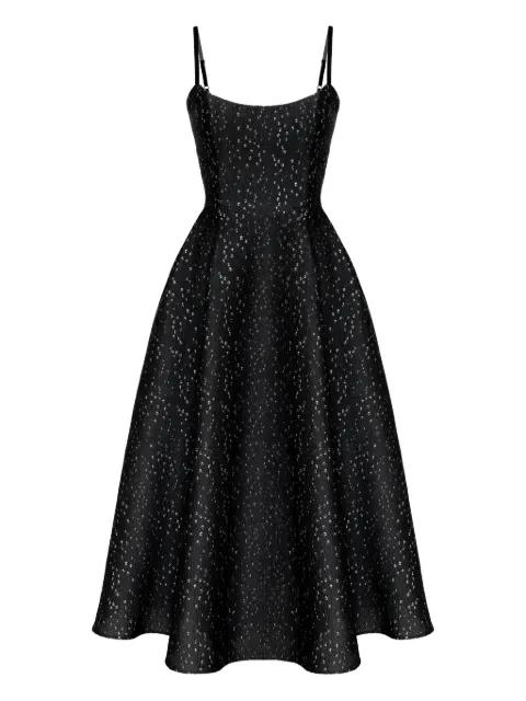 jacquard corset-bustier midi dress by POST MERIDIEM