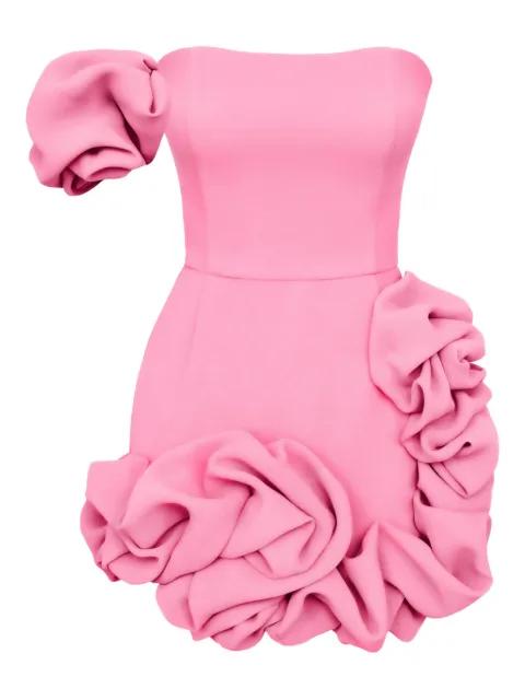 one-shoulder ruffled mini dress by POST MERIDIEM
