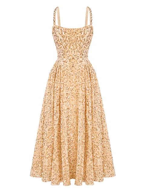 sequin corset midi dress by POST MERIDIEM