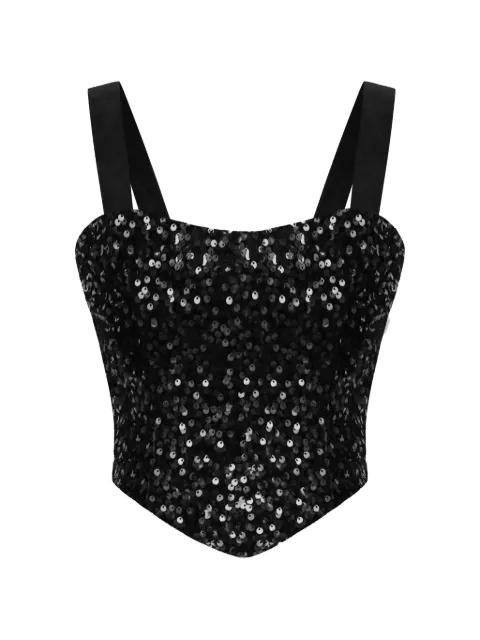 sequin-embellished corset top by POST MERIDIEM