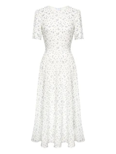 short-sleeve floral midi dress by POST MERIDIEM