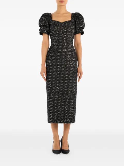 sweetheart-neck midi dress by POST MERIDIEM