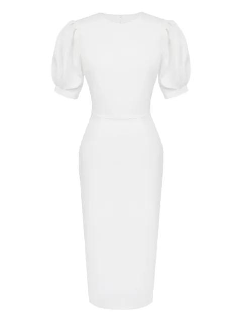 voluminous-sleeve midi dress by POST MERIDIEM