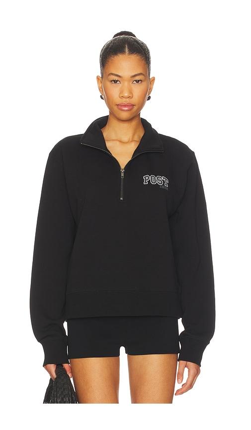 POST SWIM 3 Quarter Zip in Black by POST SWIM