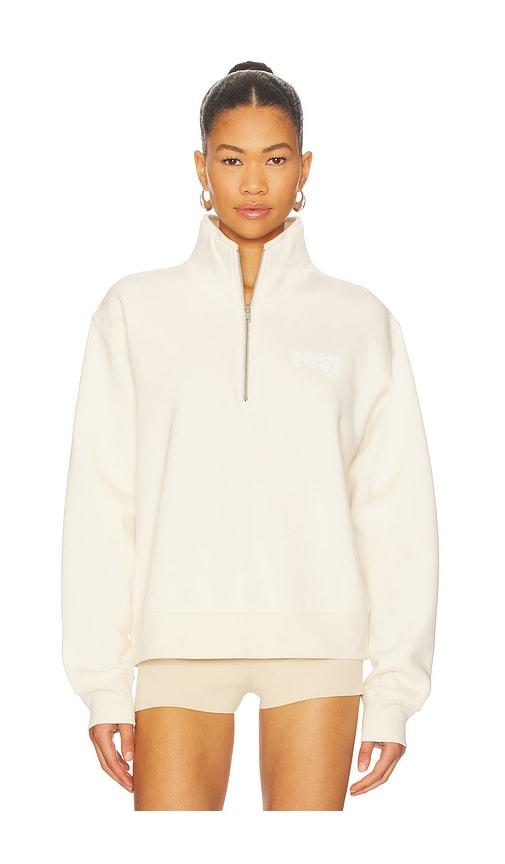 POST SWIM 3 Quarter Zip in Cream by POST SWIM