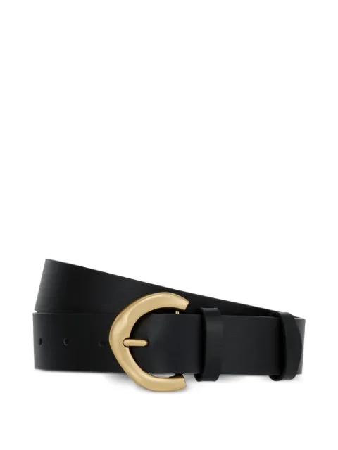buckle leather belt by POTAMY