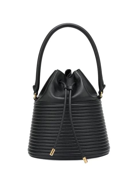 drawstring ribbed leather bucket bag by POTAMY