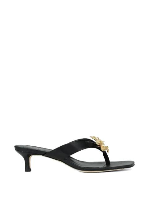 floral leather flip-flops by POTAMY