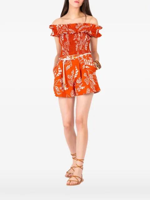 Alitza smocked ruffled top by POUPETTE ST BARTH
