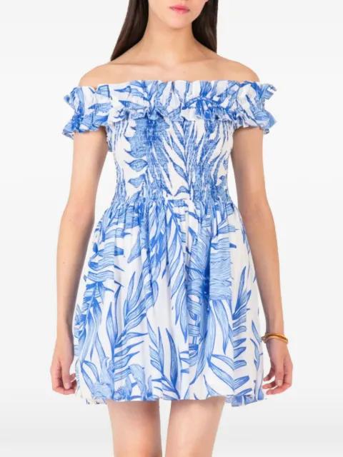 floral-print off-shoulder mini dress by POUPETTE ST BARTH