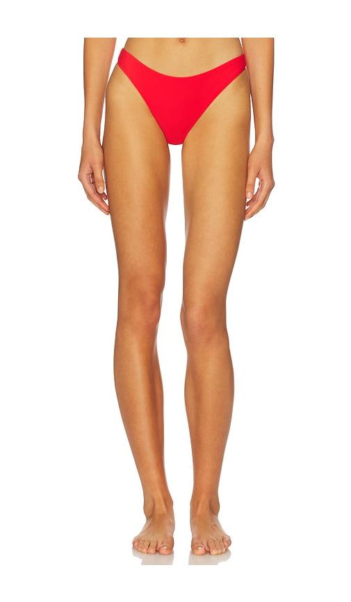 PQ Basic Ruched Bikini Bottom in Red by PQ