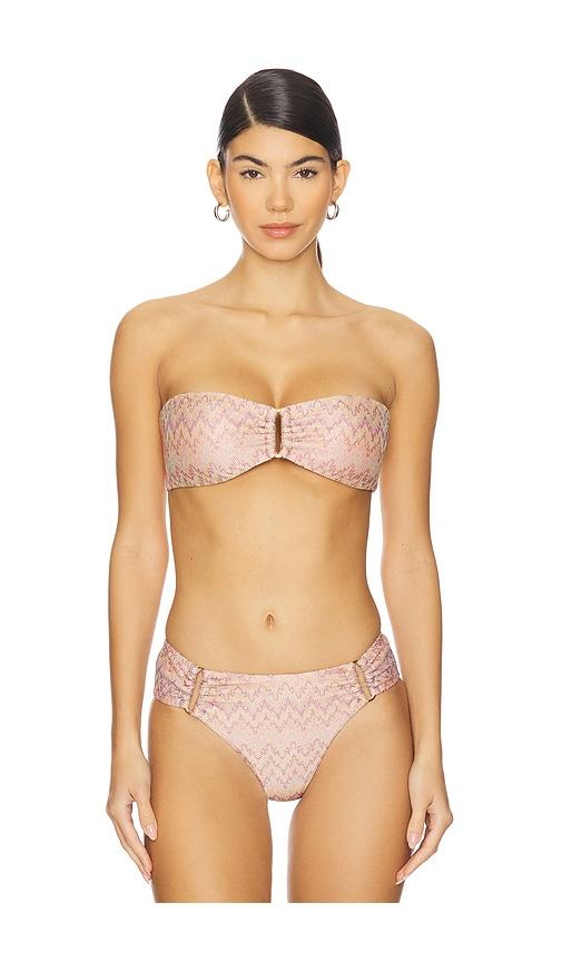 PQ Detail Bandeau Bikini Top in Taupe by PQ