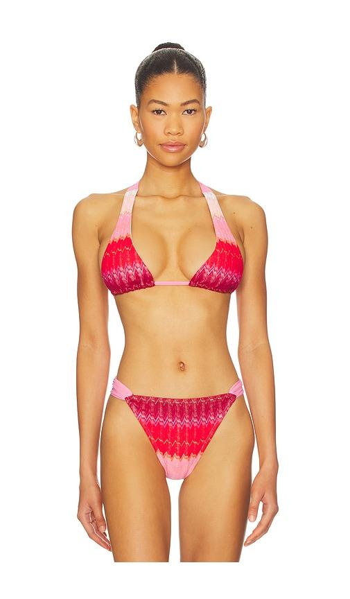 PQ Eleanor Halter Bikini Top in Scarlet in Pink by PQ