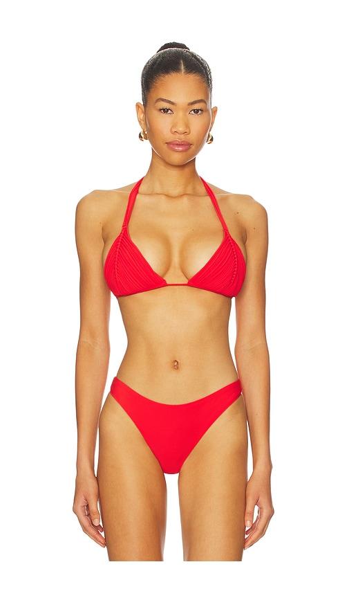 PQ Isla Triangle Bikini Top in Red in Red by PQ