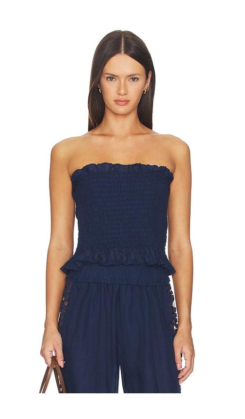 PQ Lexi Smocked Top in Navy by PQ