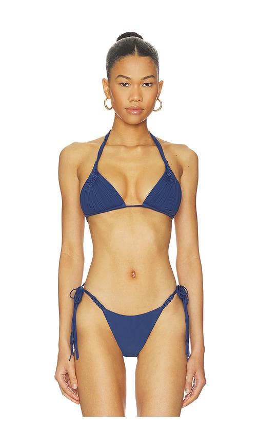 PQ Mila Triangle Bikini Top in Navy by PQ