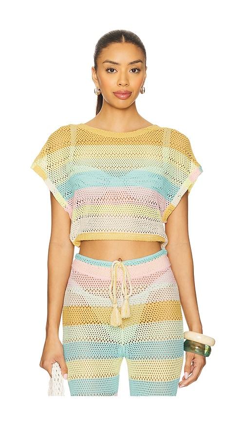 PQ Renee Crop Top in Blue,Yellow by PQ