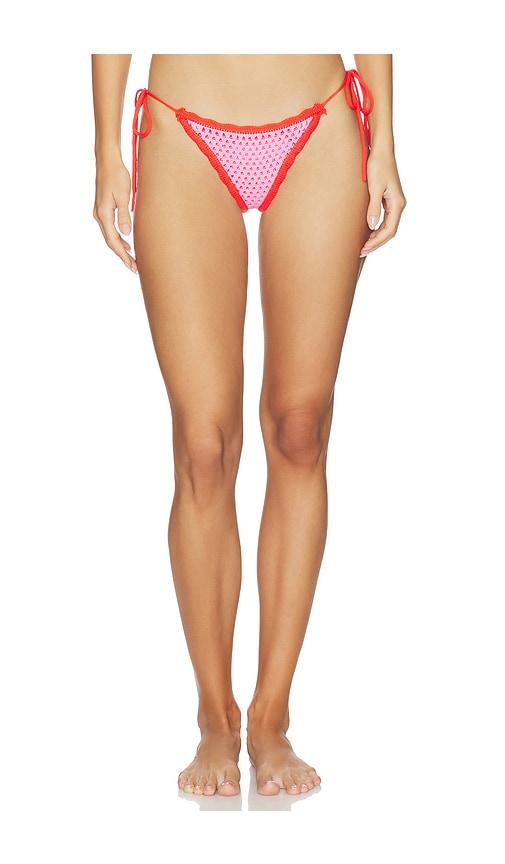PQ Tia Crochet Tie Side Bikini Bottom in Pink by PQ