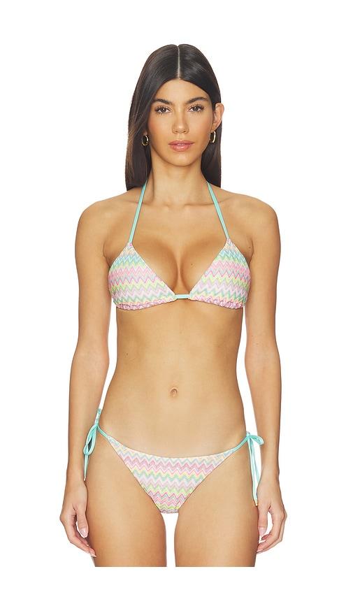 PQ Triangle Bikini Top in Pink,Teal by PQ