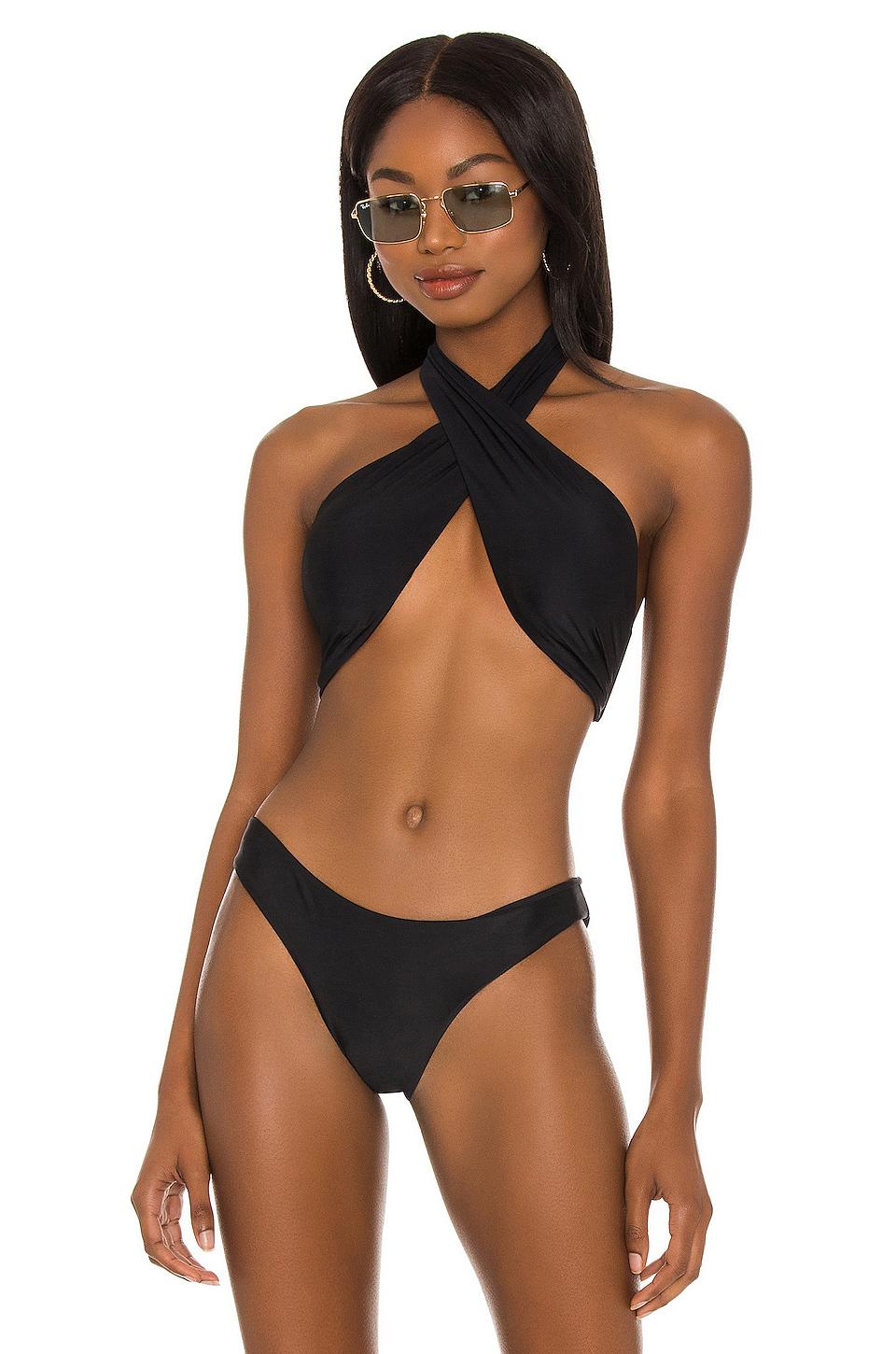 PQ x REVOLVE Talie Bikini Top in Black by PQ