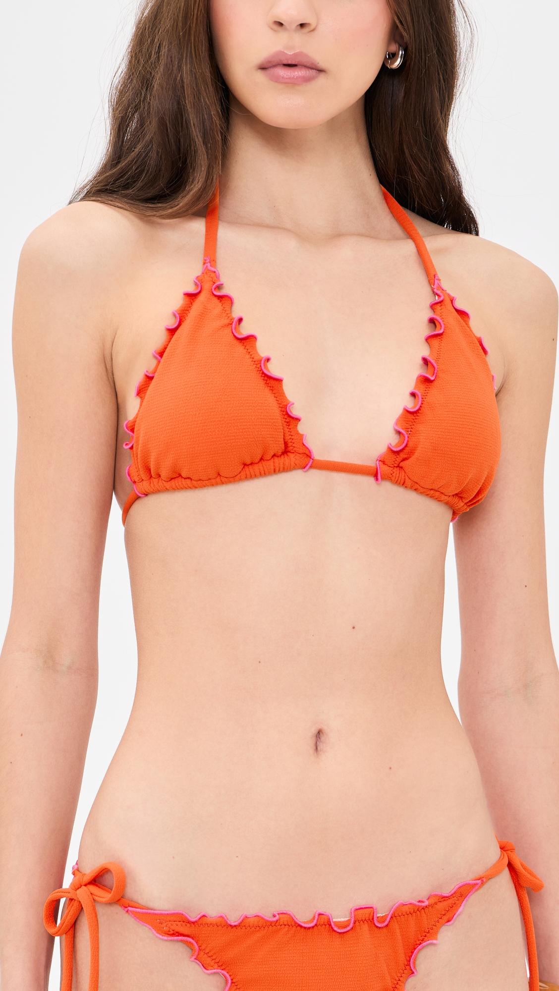 Lettuce Edge Triangle Bikini Top by PQ SWIM
