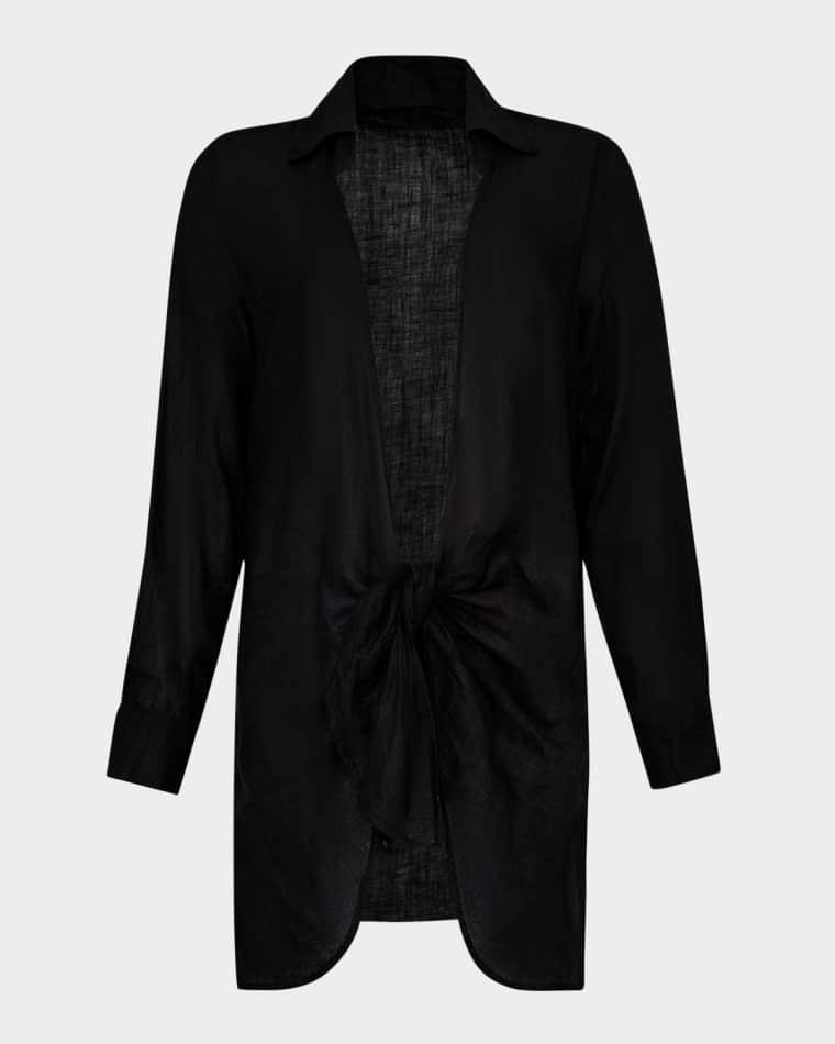 Millie Tie-Front Shirt Coverup by PQ SWIM