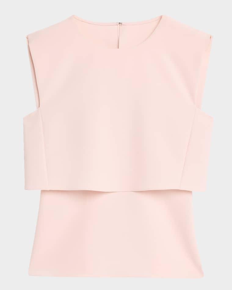 Fold Layered Crepe Sleeveless Top by PRABAL GURUNG