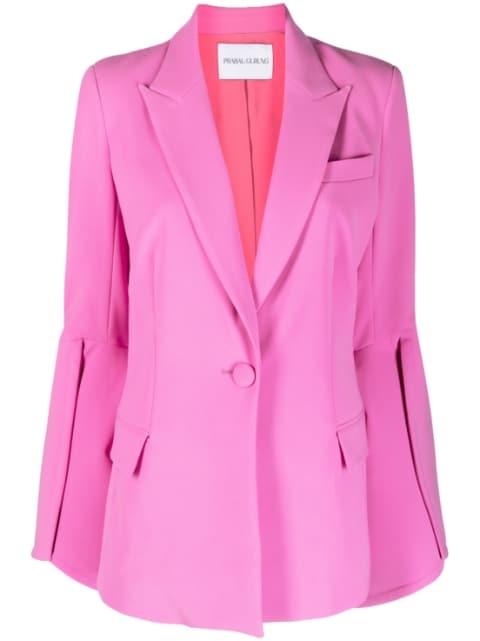 slit-sleeve single-breasted blazer by PRABAL GURUNG