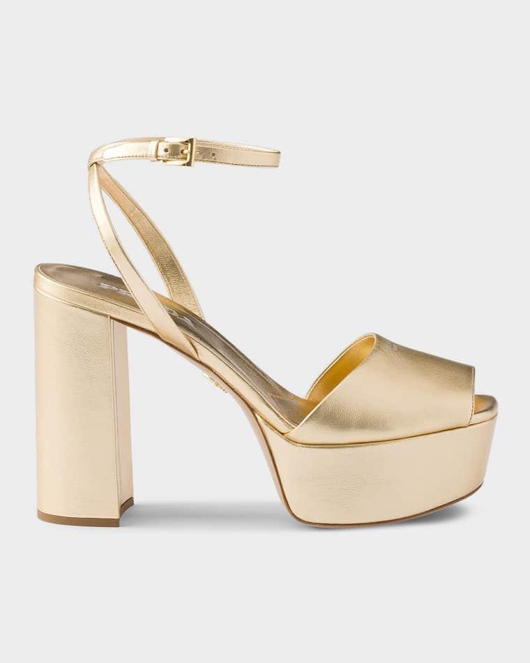 115mm Mordore Nappa Leather Platform Sandals by PRADA