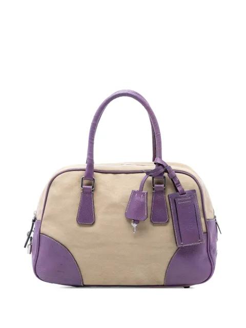 2000-2013 Cinghiale Trimmed Canvas Canapa Bauletto Bag handbag by PRADA 