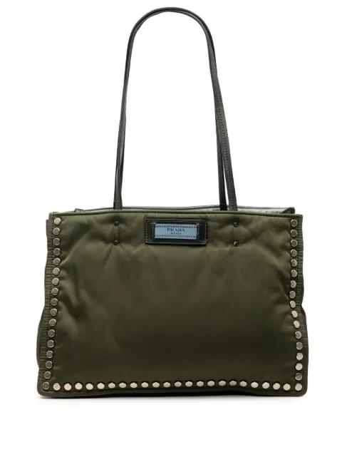 2000-2013 Tessuto Studded Etiquette tote bag by PRADA 