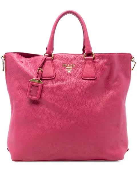 2000-2020 Vitello Daino Side Zip Open Convertible Tote satchel by PRADA 