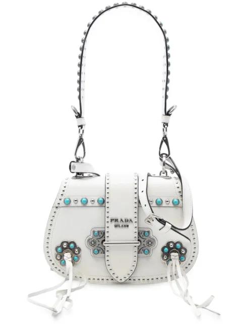 2000-2025 City Calf Studded Folk Corsiere satchel by PRADA 