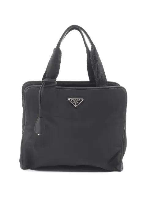 2000s triangle-logo tote bag by PRADA 