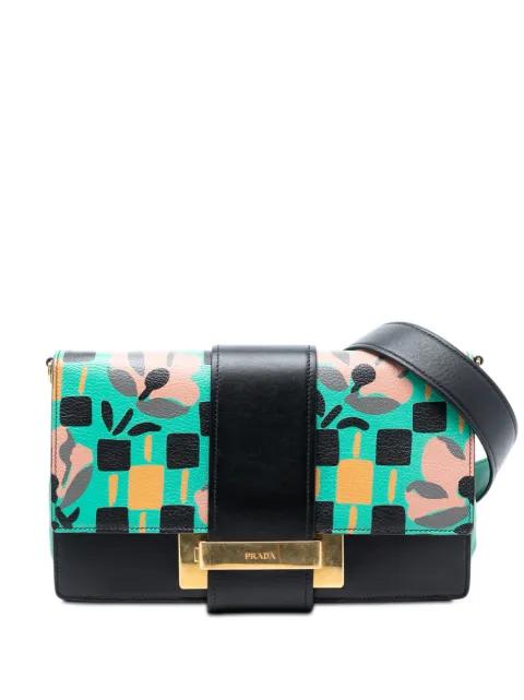 2010-2025 Floral Printed Leather Plex Ribbon crossbody bag by PRADA 