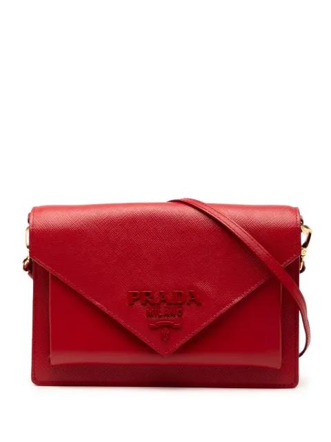 2010-2025 Mini City Calf Trimmed Saffiano Monochrome Envelope crossbody bag by PRADA 