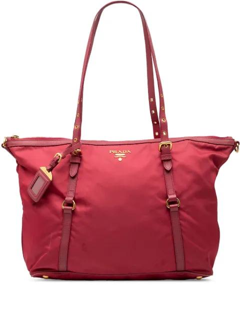 2010-2025 Saffiano Trimmed Tessuto Zip Top Convertible Tote satchel by PRADA 