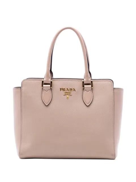 2010-2025 Soft Calf Trimmed Saffiano Lux Open Convertible Tote satchel by PRADA 